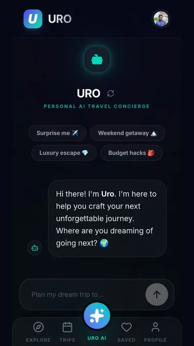 Uro AI Chat screen